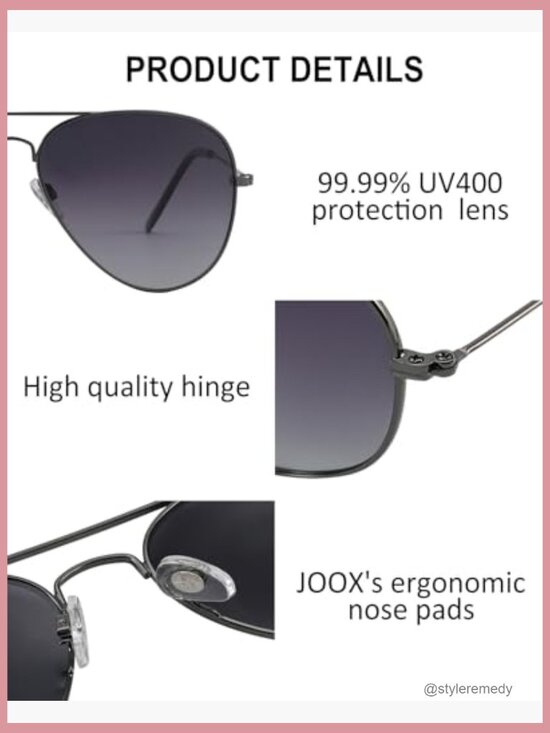 Polarized Aviator Sunglasses with Metal Frame and UV400 Protection main image 5